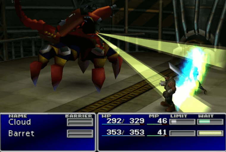Screen capture from Final Fantasy VII