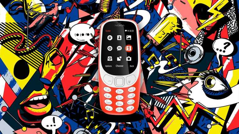 Photo of the revamped Nokia 3310 mobile phone.