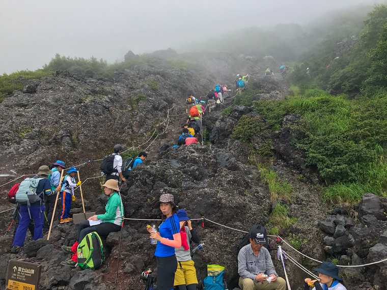 Yoshino trail, Mt Fuji. August at the 7th station.