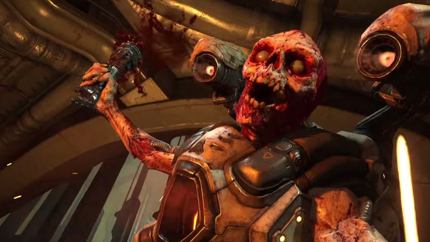 Screen capture from the game Doom.