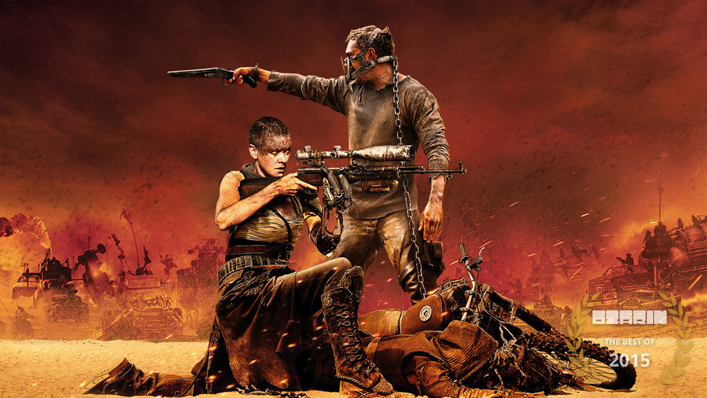 Promotional screen from Mad Max: Fury Road film, with "OZARIN: The Best of 2015" watermark.