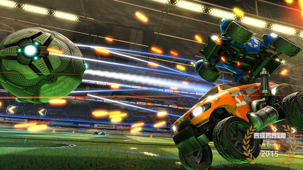 Promotional screen from Rocket League game, with "OZARIN: The Best of 2015" watermark.