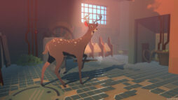 Concept Art from Way To The Woods. Features a deer in a mens' bathroom.