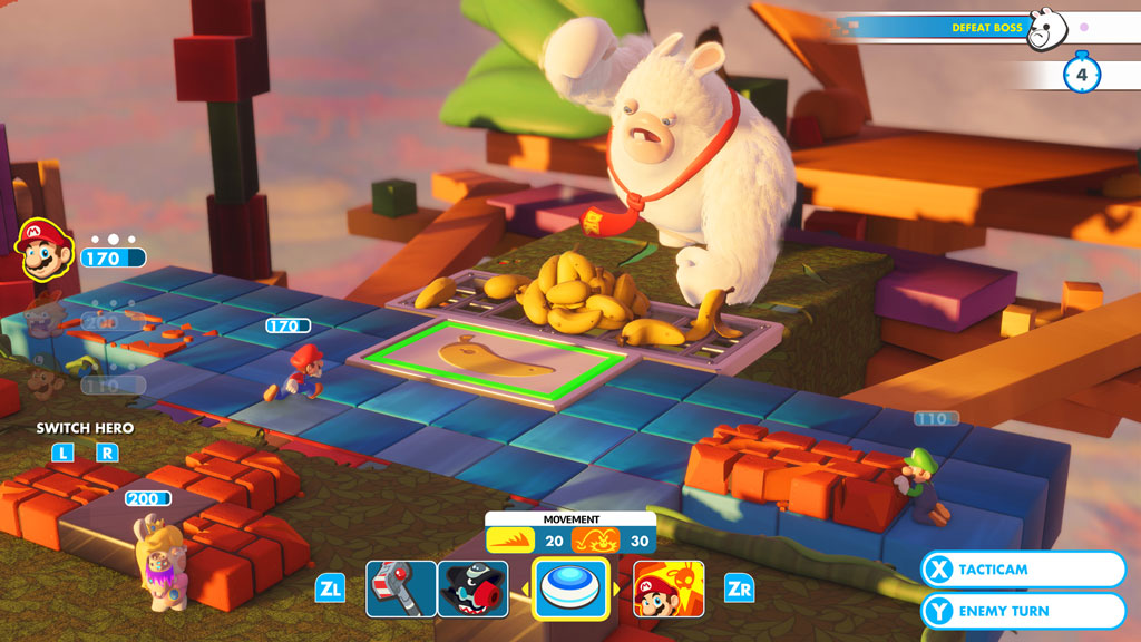 Screen from Mario + Rabbids Kingdom Battle game