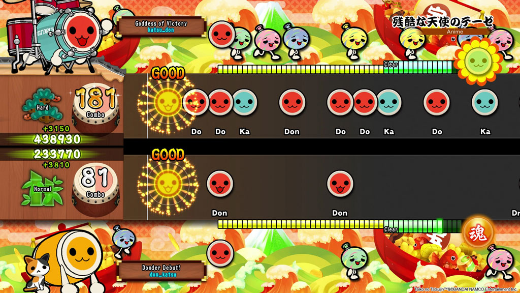 Screen from Taiko no Tatsujin: Drum Session! game